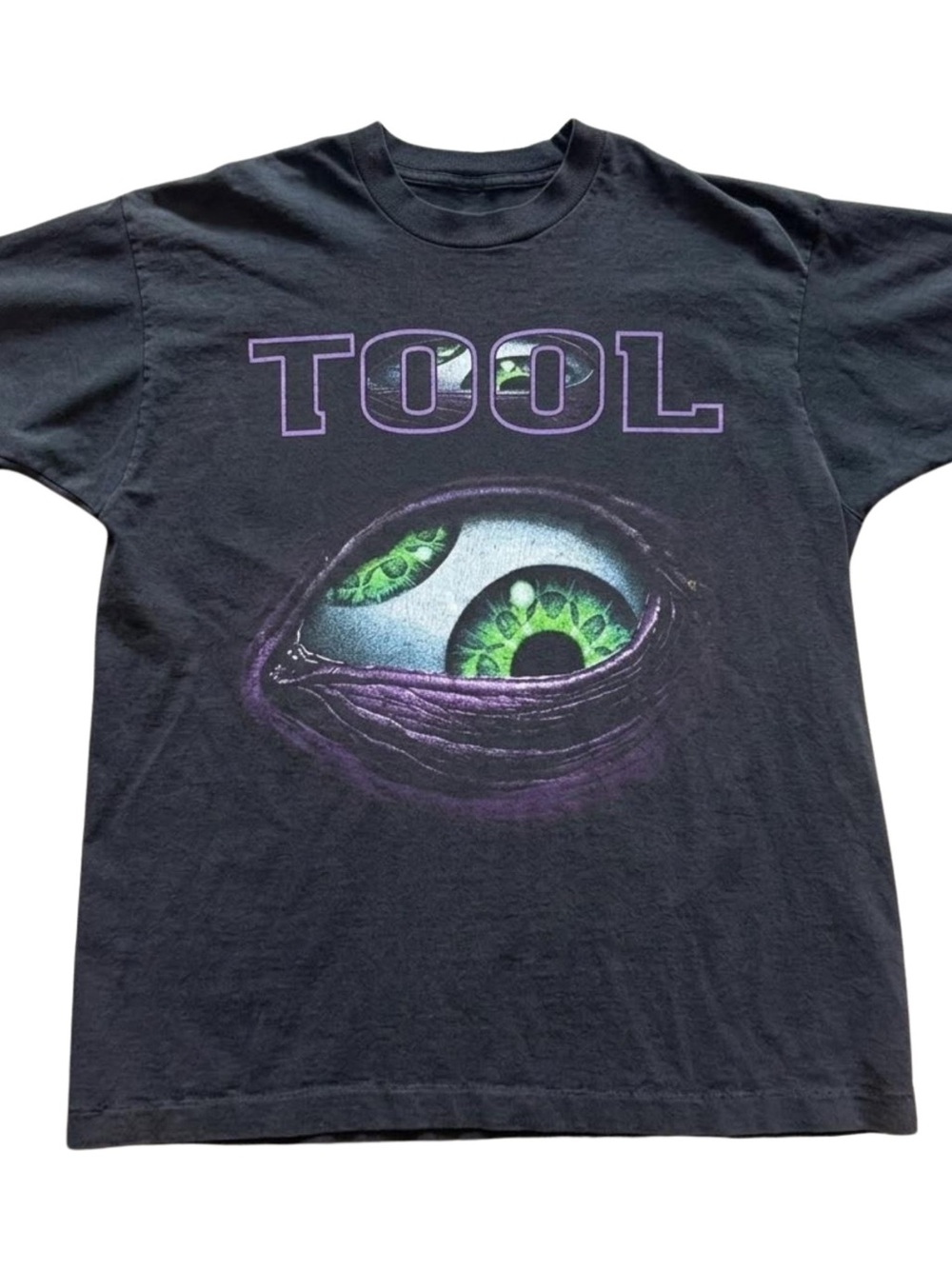 Gildan Black TOOL Tee with Green & Purple Eye Graphic, Gift For Her, For Him